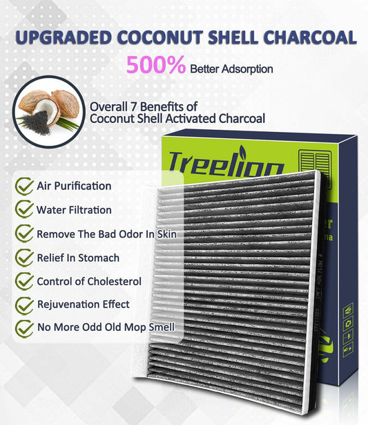 Treeligo CF10735 Cabin Air Filter w/ Coconut Charcoal Fits Genesis G70 G80 GV80