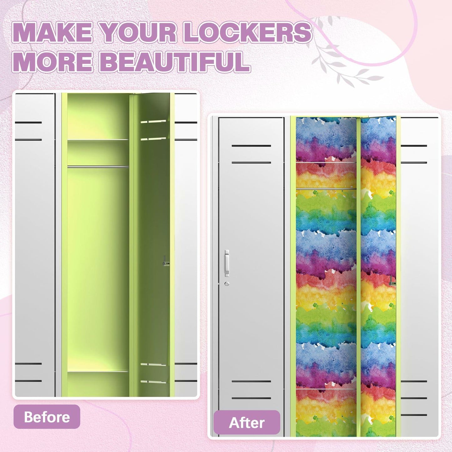 Nuanchu Magnetic Locker Wallpaper 12x12in 6pcs Colorful Waterproof Trimmable