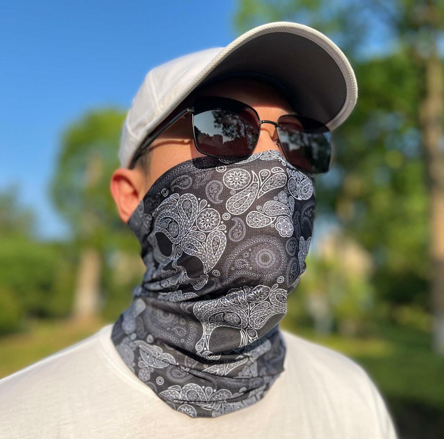 CycleZT Skull Neck Gaiter Mask Motorcycle Riding Fishing Cigar Skull One Size