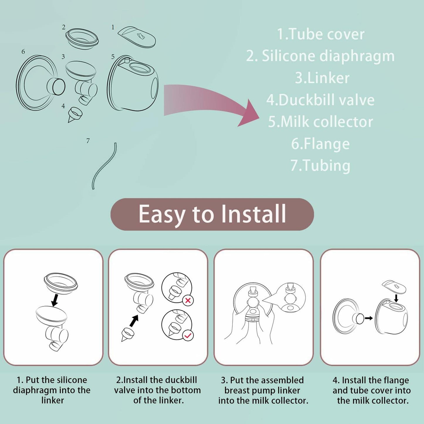 TOVVILD Breast Pump Milk Collection Cup 24mm A-double Collector Cups One Size