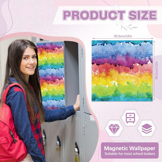 Nuanchu Magnetic Locker Wallpaper 12x12in 6pcs Colorful Waterproof Trimmable