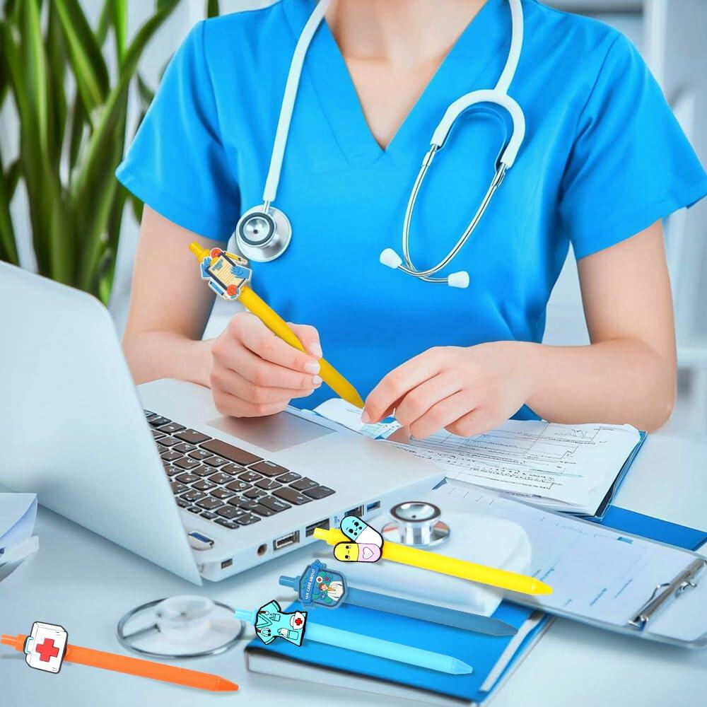 BAISDY 10pcs Nurse Pens Cute Nursing Student Essentials Black Ink