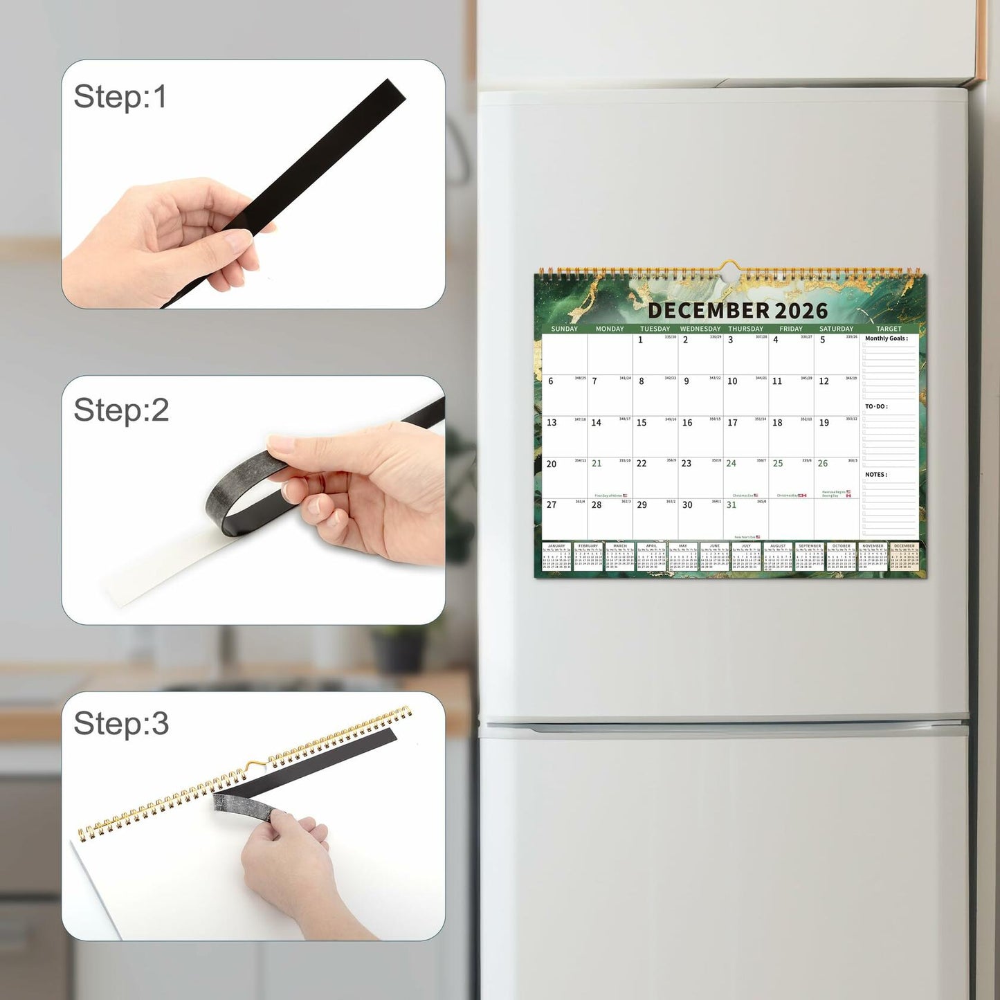 EYROZILL 2025-2026 Wall Calendar 17x22 Large Monthly Vertical 18 Month