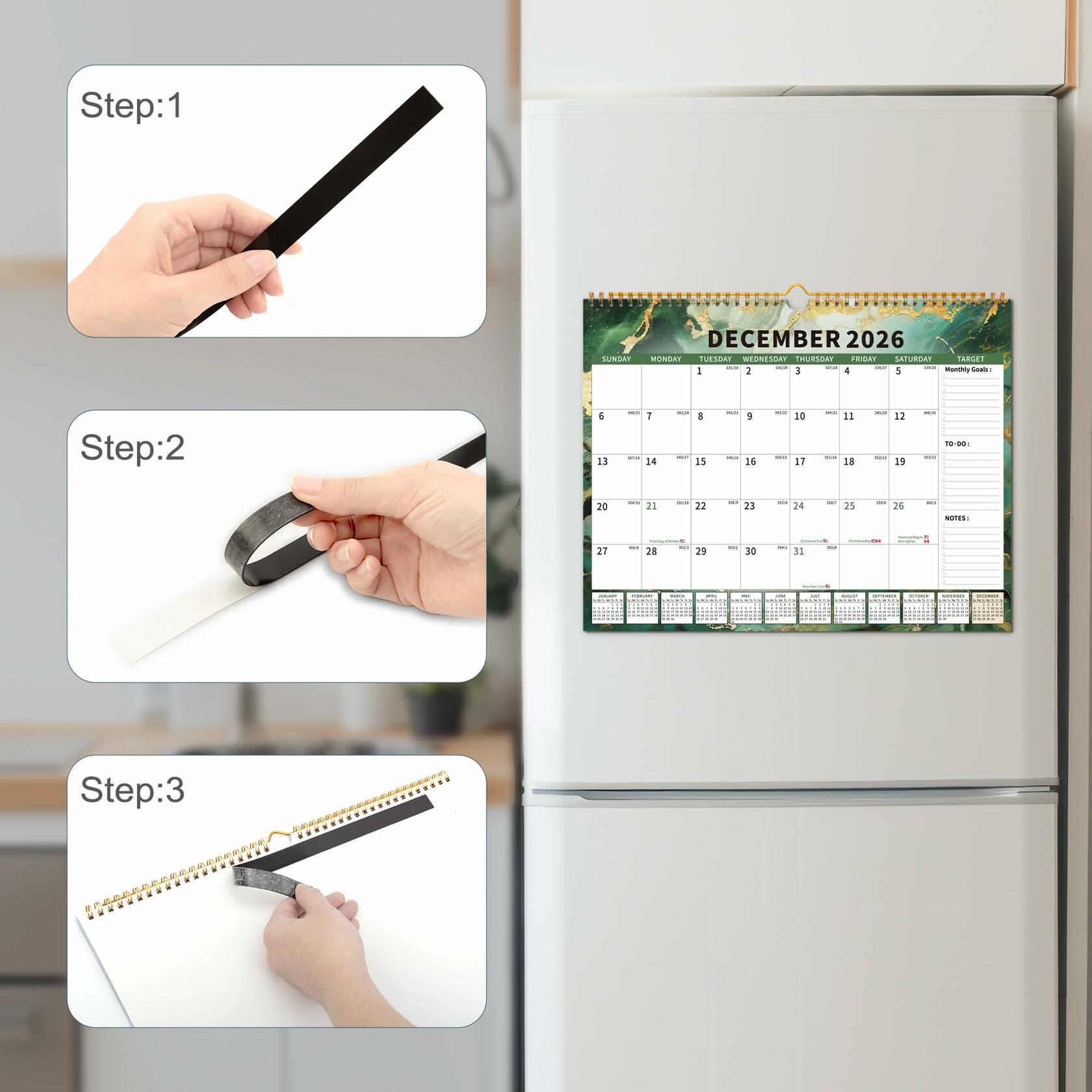 EYROZILL 2025-2026 Wall Calendar 17x22 Large Monthly Vertical 18 Month