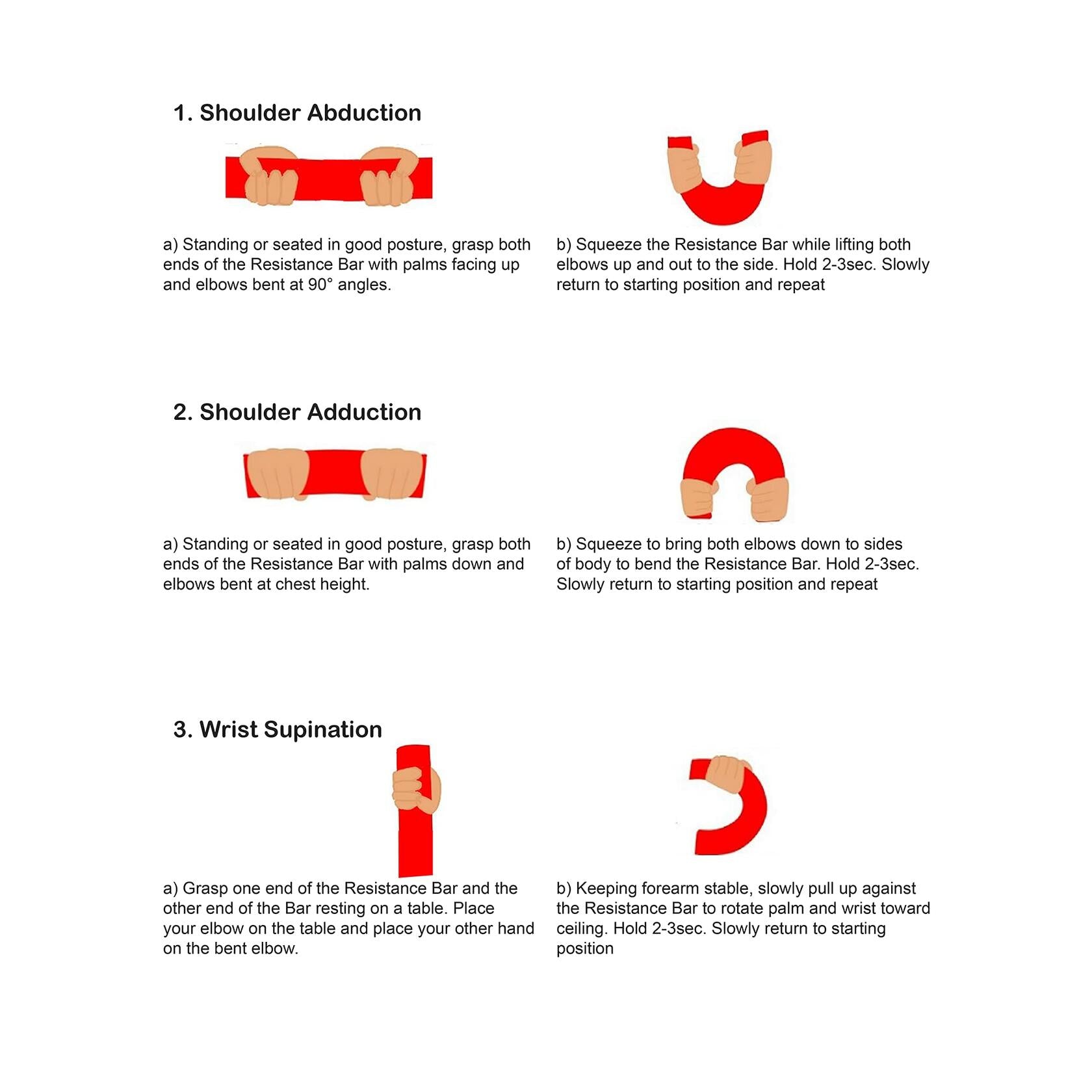 FlintRehab Flex Bars 3 Pack Multicolor Hand Therapy Resistance Exercise Bars