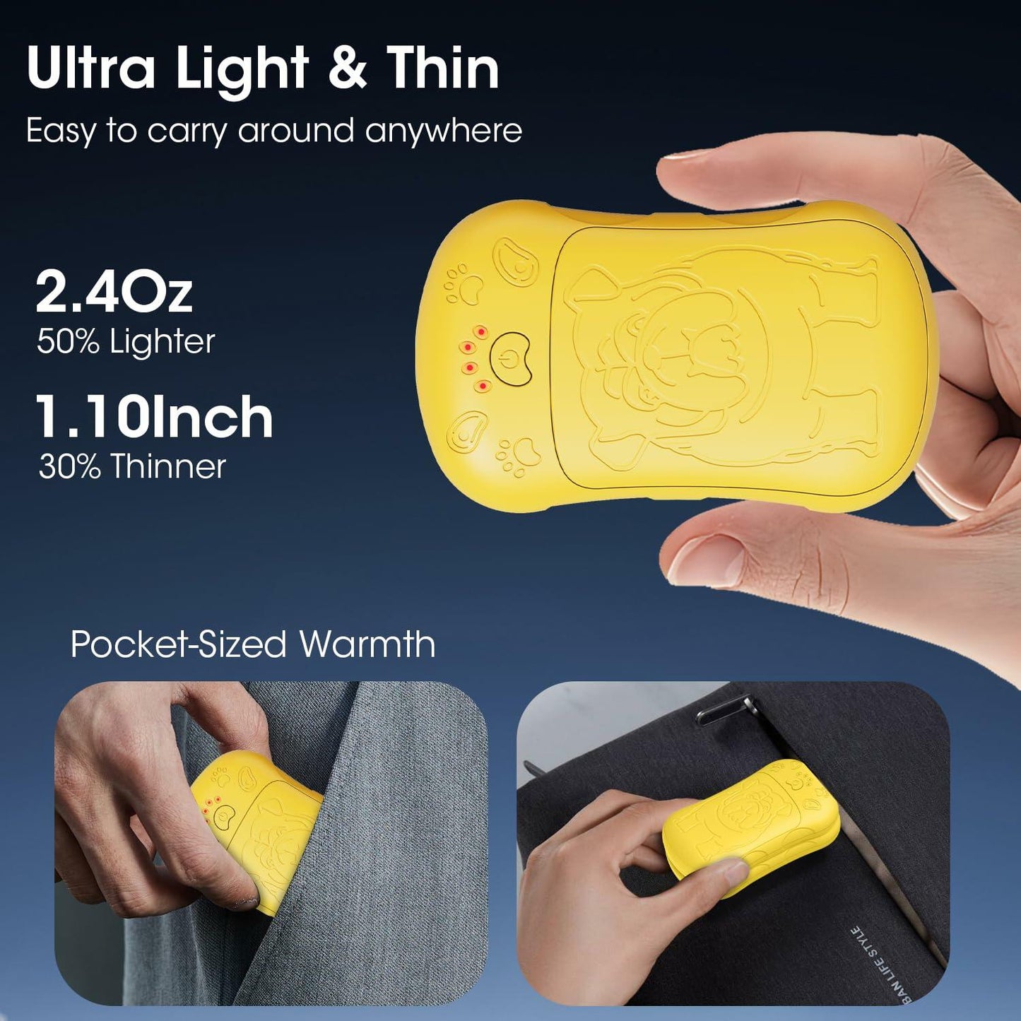 OLV Rechargeable Hand Warmers 2 Pack 6000mAh Magnetic 18Hrs Portable Heater