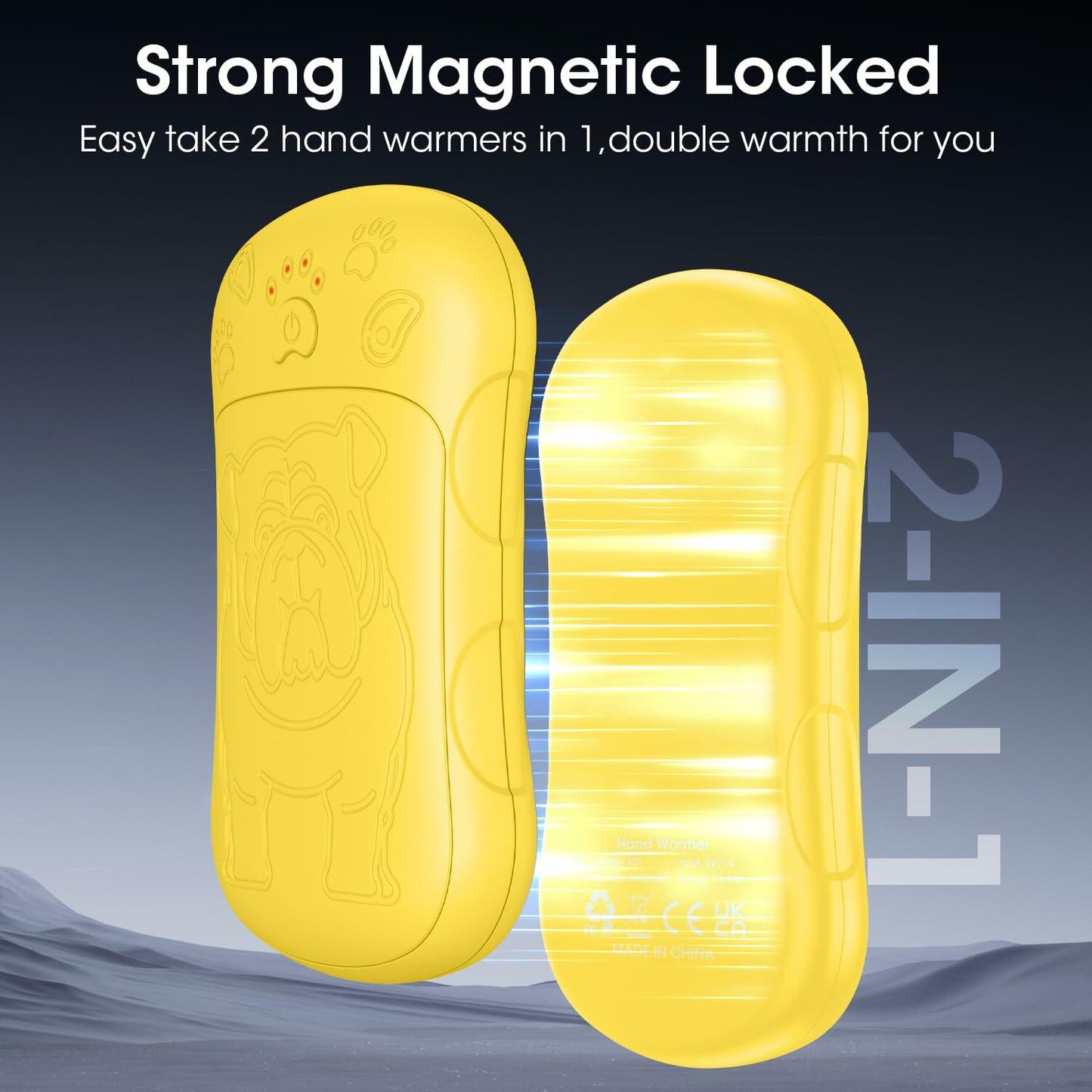 OLV Rechargeable Hand Warmers 2 Pack 6000mAh Magnetic 18Hrs Portable Heater