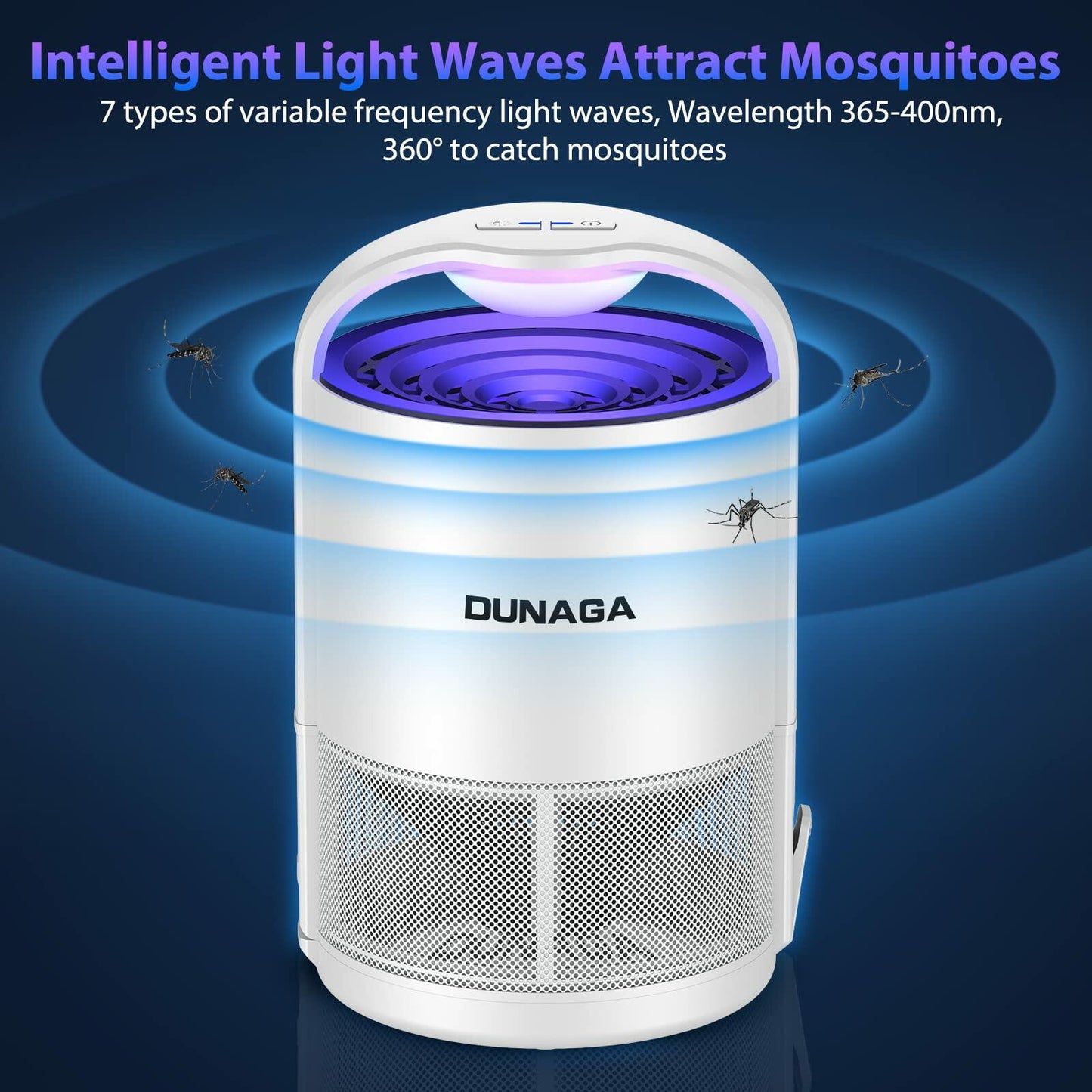 DUNAGA Fly Traps Indoor with 10 Sticky Glue Boards White Bug Zapper