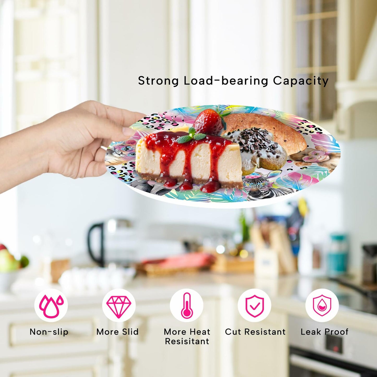 JINHUPANDER Two Wild Birthday Plates & Napkins Safari Animal 96pcs Set Serves 24