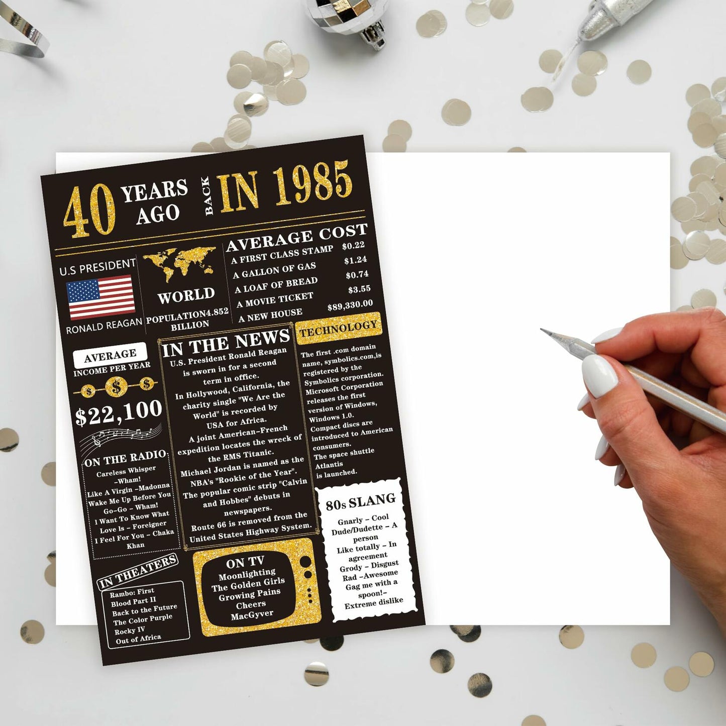 Detuca 40th Birthday Card Funny Gifts Decorations for Men Women DTK-62