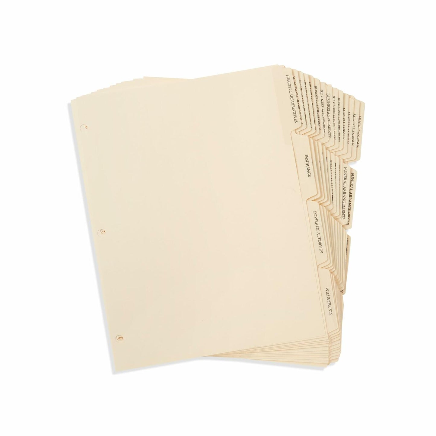 Blue Summit Estate Planning Dividers, Pre-Printed, Reinforced, 12 Tabs, 5 Sets