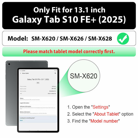 [Like New] SEYMAC Samsung Galaxy Tab S10 FE+ 13.1" Heavy Duty Shockproof Case Black