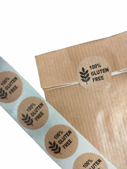 Kraft Gluten Free Food Stickers Small 500 Units Adhesive Labels