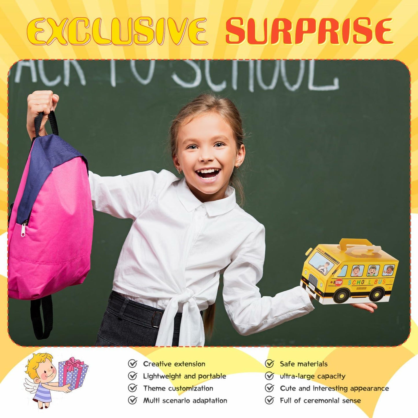 AmazingSpark 24 Pcs School Bus Treat Boxes Yellow Back to School Party