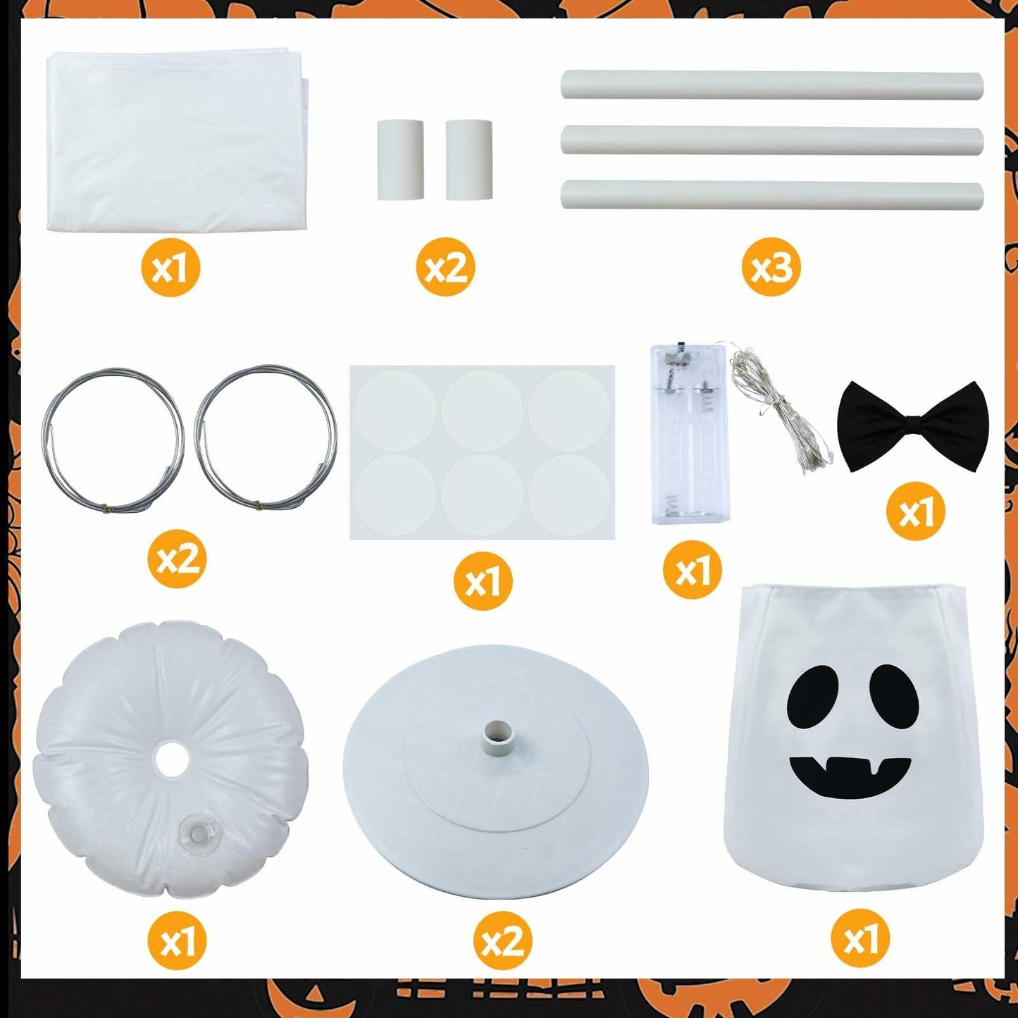 Waybas Ghost Halloween Candy Bowl LED Lights Outdoor 47" Tall White