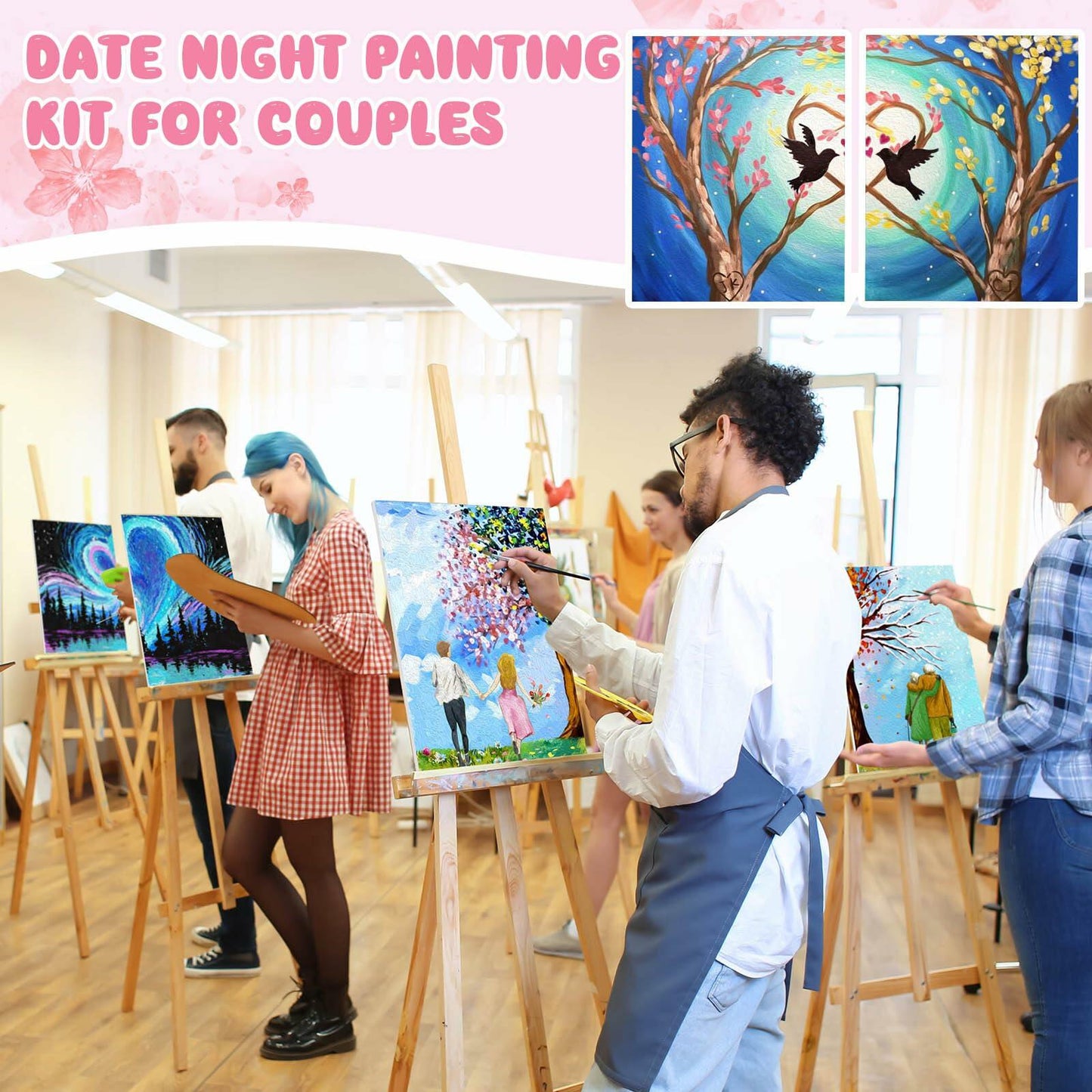 Ctosree 12 Pcs Valentine Pre Drawn Canvas Painting Boards 8x10 Inch Scenery