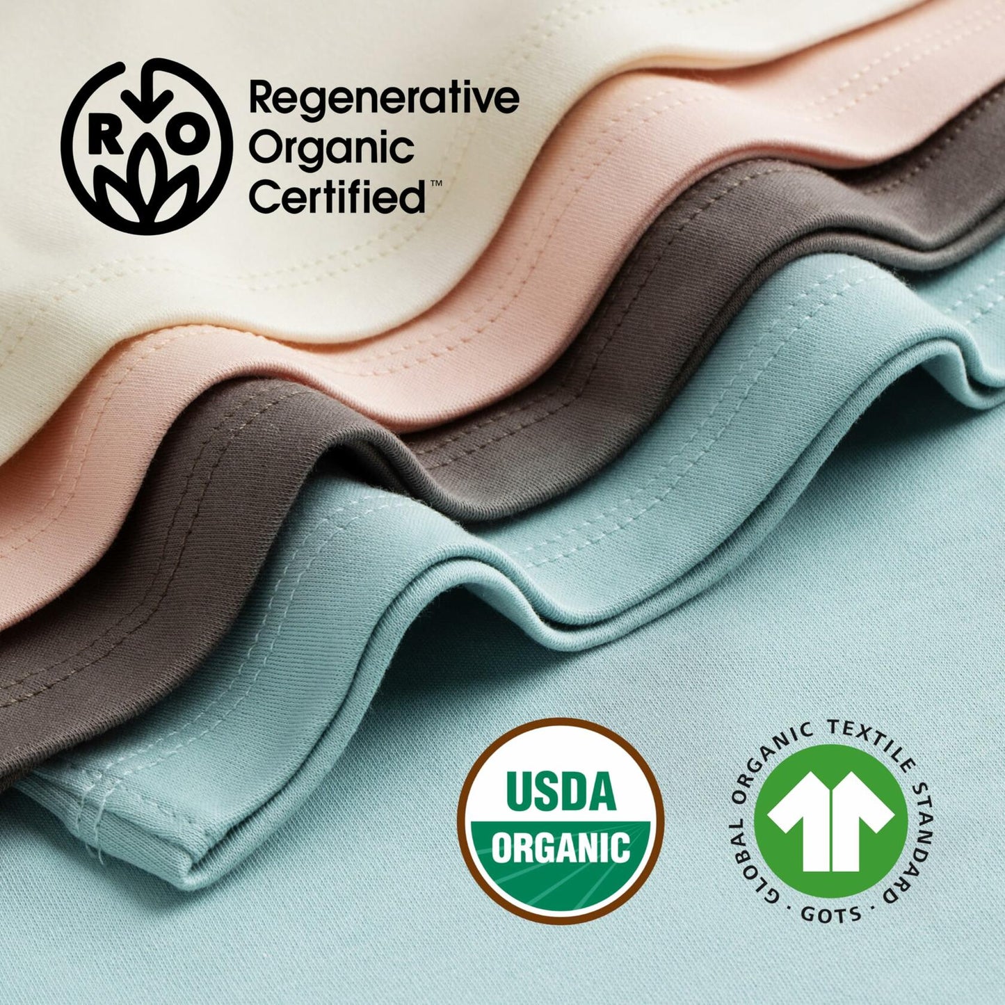 MON CHOU Organic Cotton Burp Cloths Baby 20x9.5 Meadow Cocoa