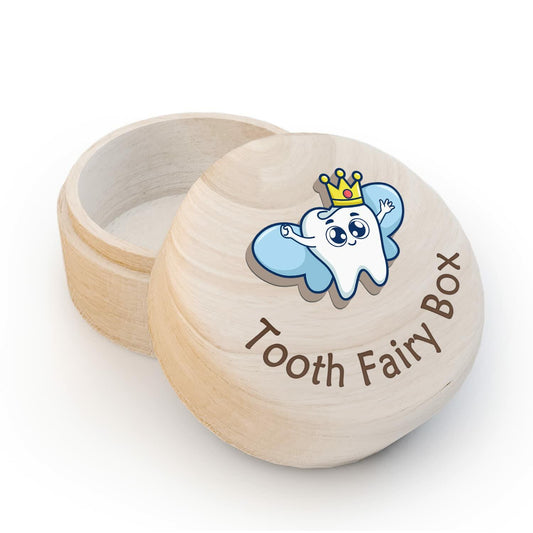 Azbuk Tooth Fairy Box Wooden Wings 3D Tooth Storage Kids Boys Girls Color 004