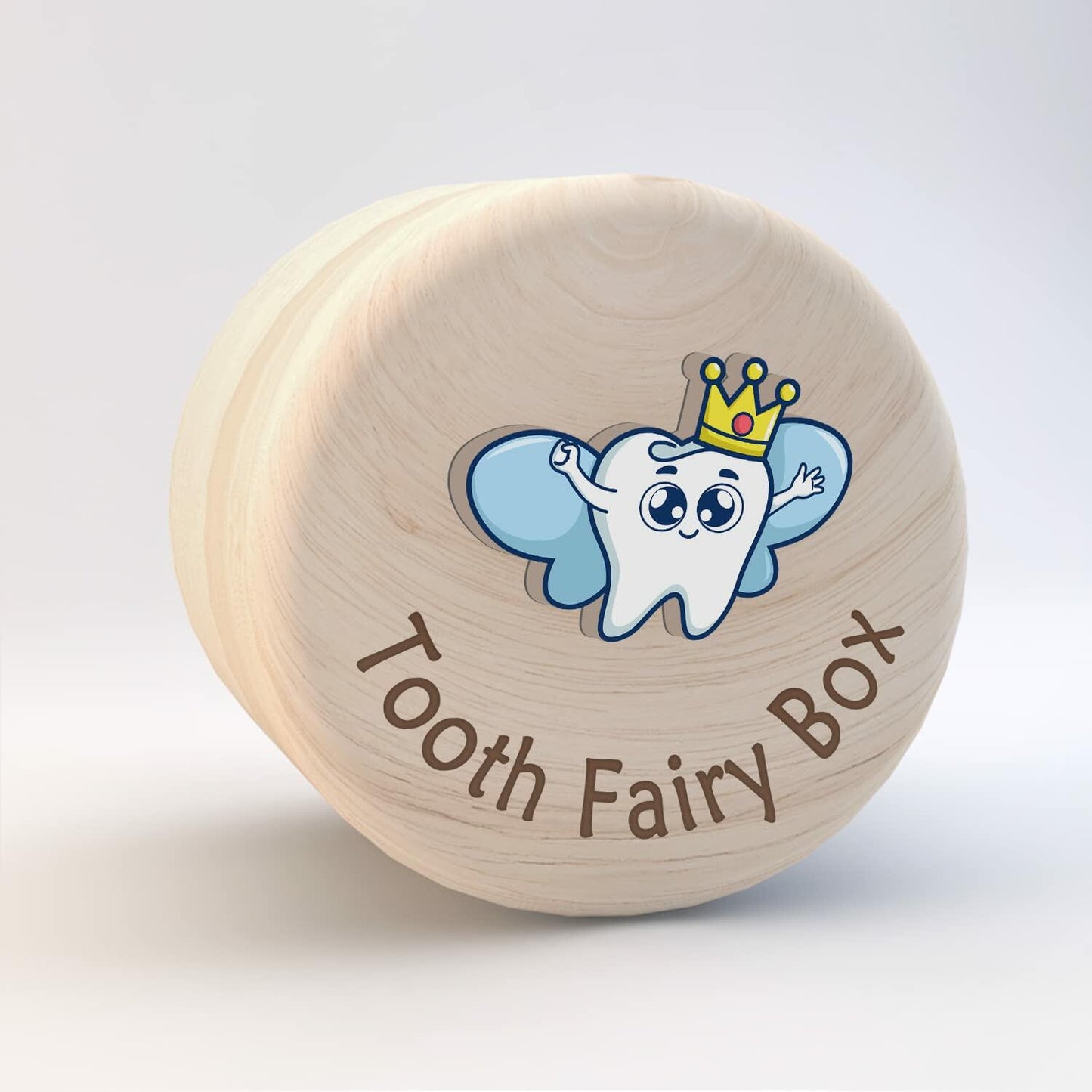 Azbuk Tooth Fairy Box Wooden Wings 3D Tooth Storage Kids Boys Girls Color 004