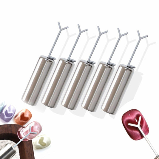 KooluWin 5 Pack Heart Cat Eye Gel Polish Magnets Black with Y-Shaped Guide