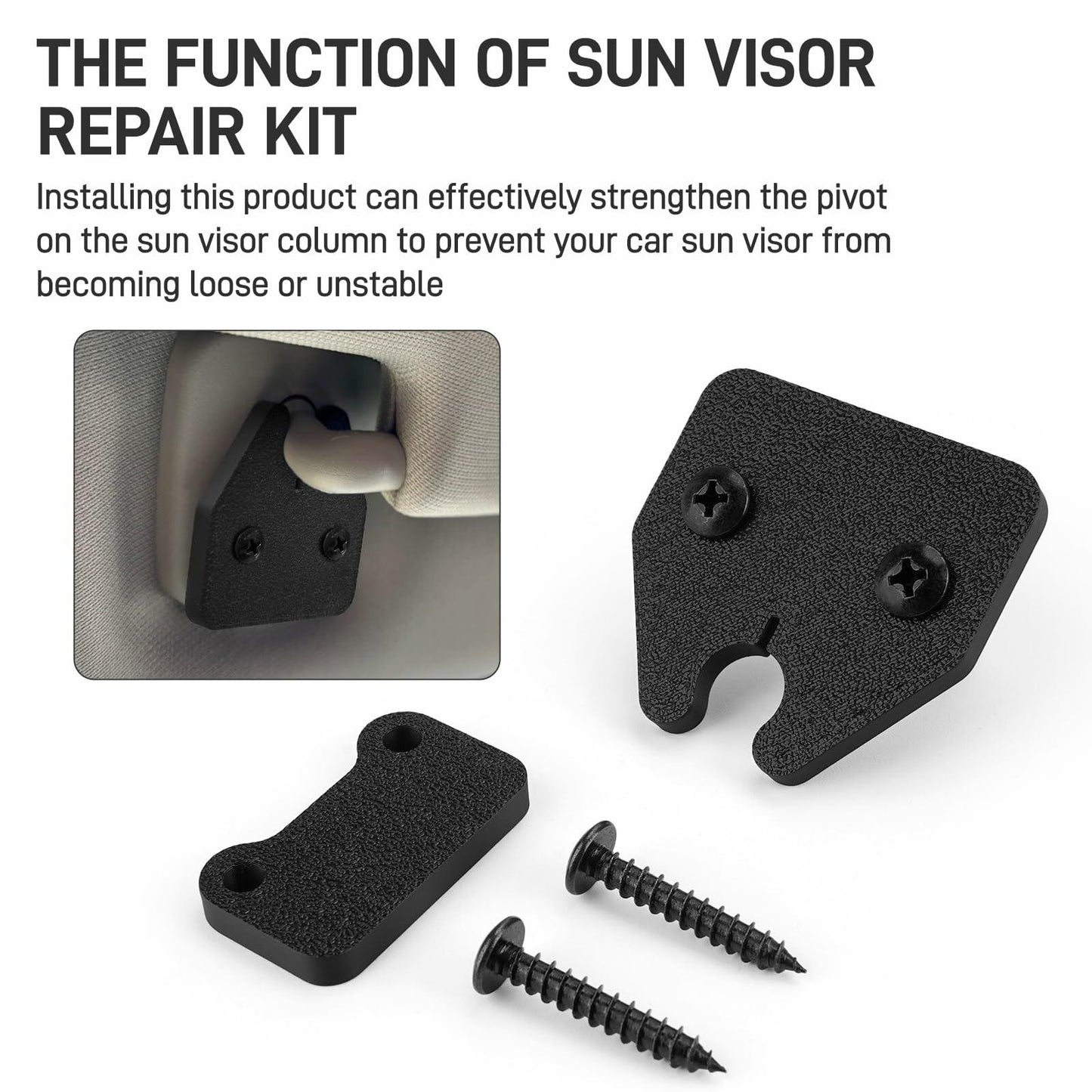 YIBEICO Sun Visor Repair Kit for Dodge RAM 1500 Trucks 2019-2023 Black