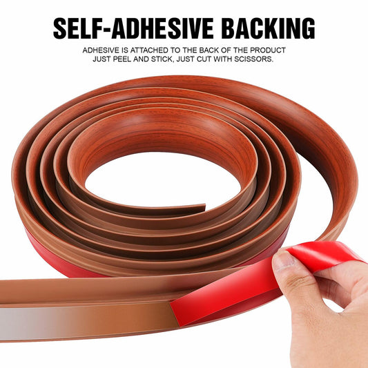 BNELL Floor Transition Strip PVC Self Adhesive 9.84FT Red Teak Wood Grain