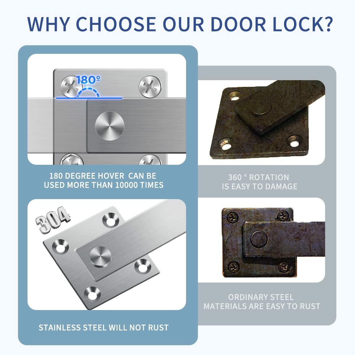 Bdmetals 6" Stainless Steel Heavy Duty Gate Latch Antirust Silver