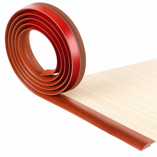 BNELL Floor Transition Strip PVC Self Adhesive 9.84FT Red Teak Wood Grain