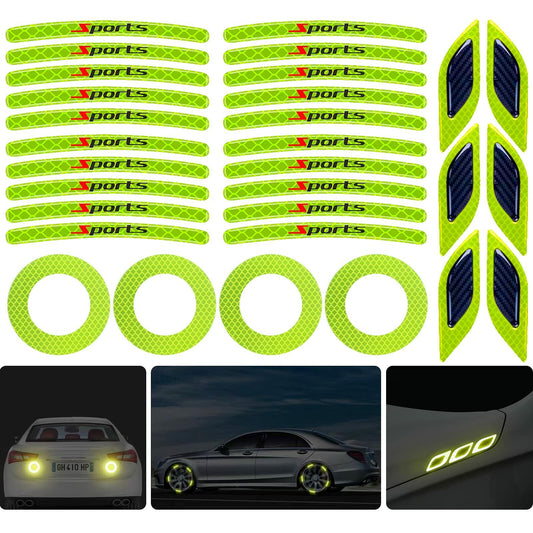 3D Strong Reflective Car Fender Trunk Wheel Tire Rim Stickers Diamond Grade