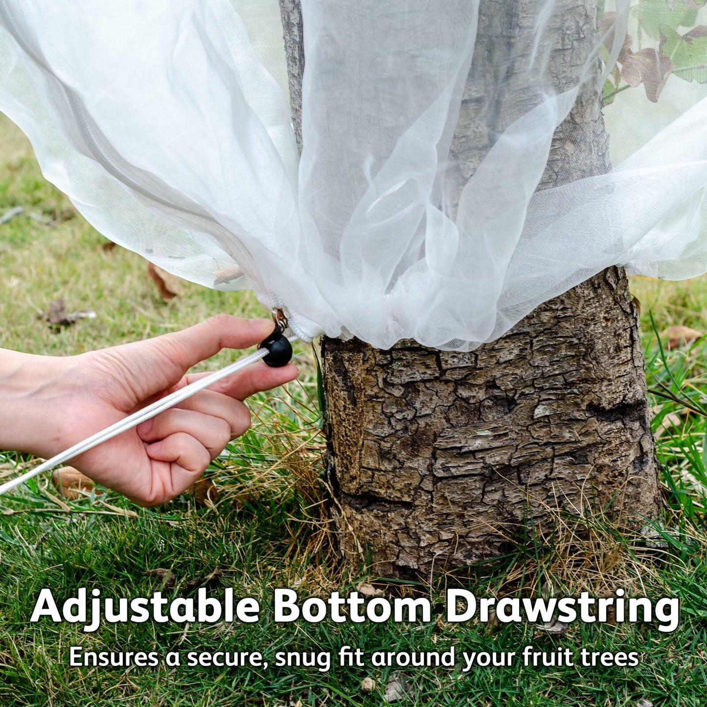 JOJOLEE Fruit Tree Netting Garden Protection 7.8x7.8FT White 2Pcs