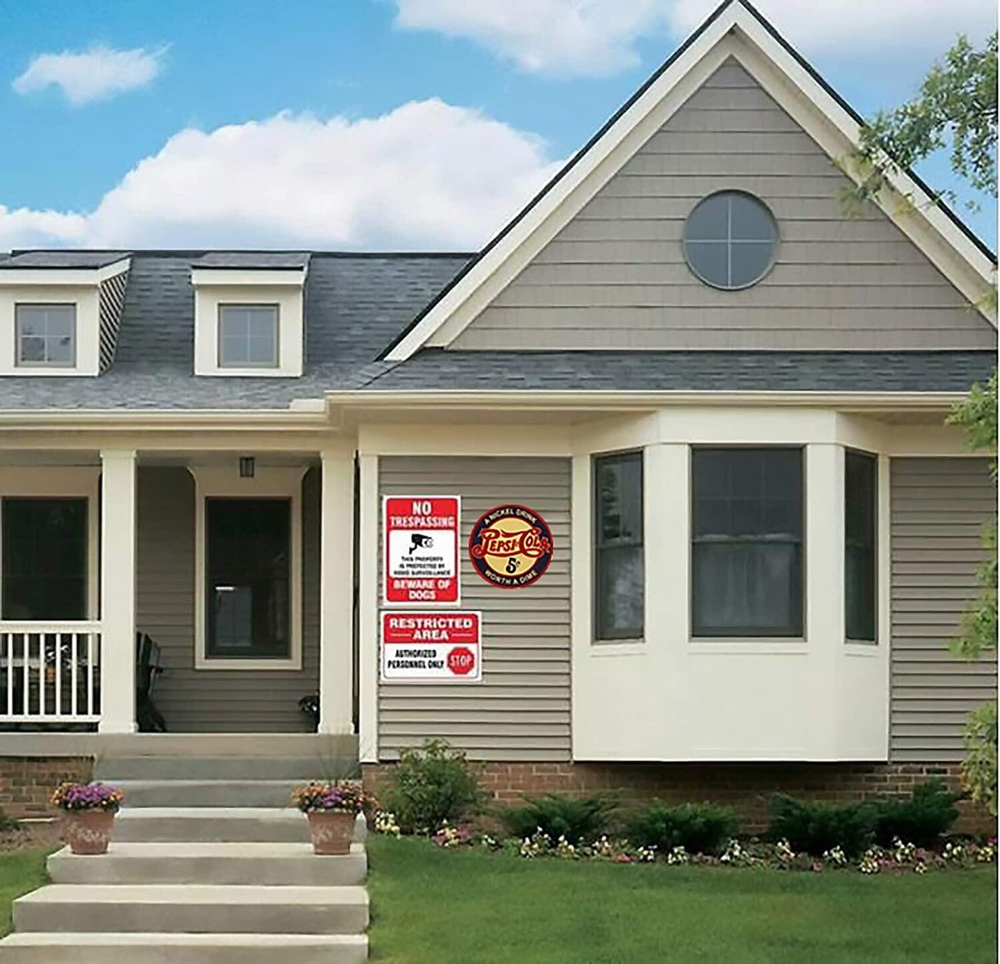 Eletina Street Sign Liability Swimming Pool Warning Aluminum Metal 8x8 Inch