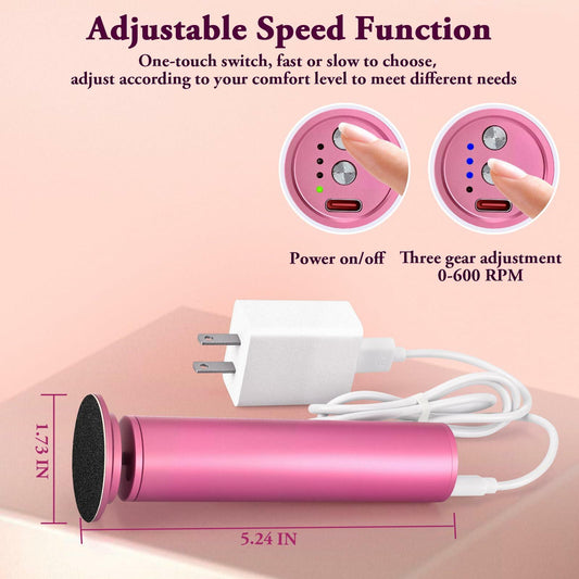 AFFLAT Electric Foot Callus Remover Adjustable Speed 0-600RPM60 Sandpaper Purple