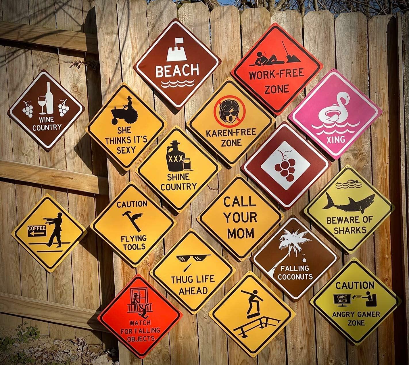 Eletina Street Sign Liability Swimming Pool Warning Aluminum Metal 8x8 Inch