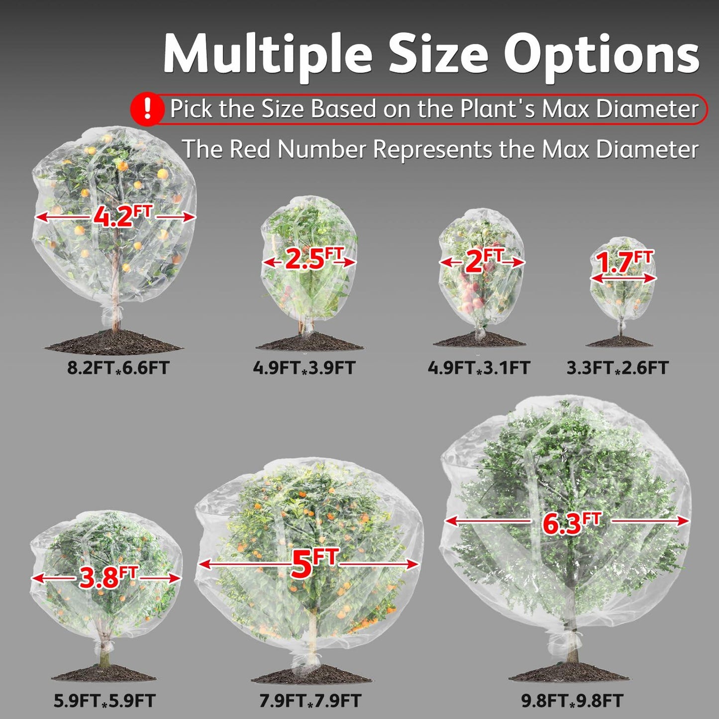 JOJOLEE Fruit Tree Netting Garden Protection 7.8x7.8FT White 2Pcs