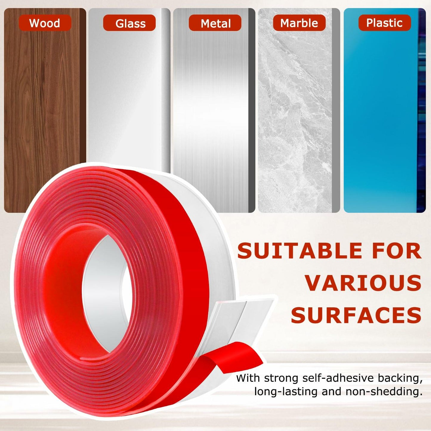 Heonay Weather Stripping Door Draft Stopper Silicone Strip Transparent 2inx20ft