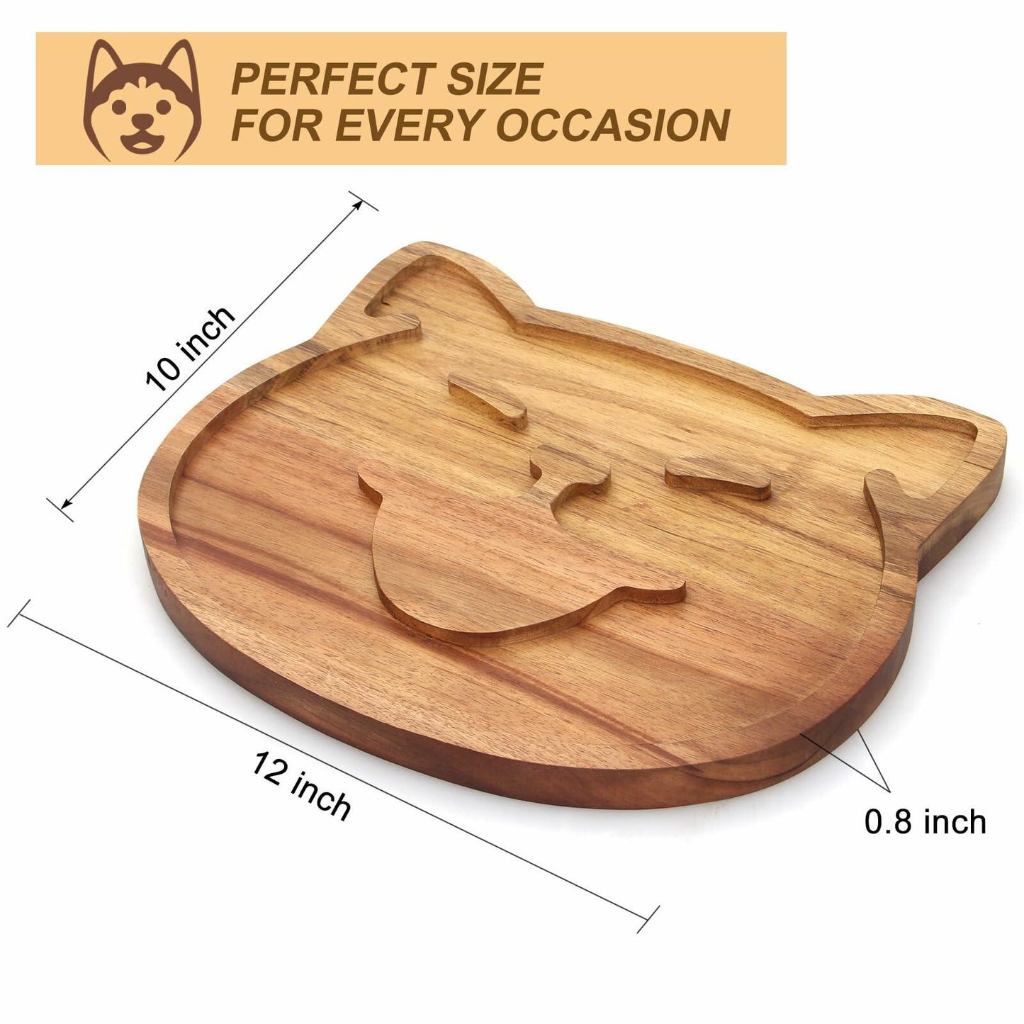 Renawe Decorative Acacia Wood Cheese Plate Serving Tray Large Solid Wood