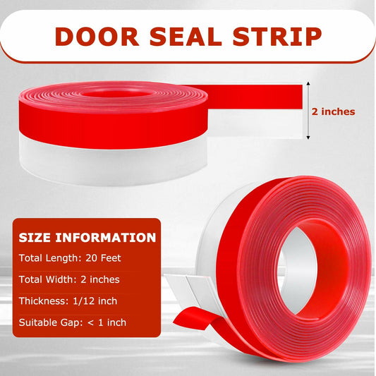 Heonay Weather Stripping Door Draft Stopper Silicone Strip Transparent 2inx20ft