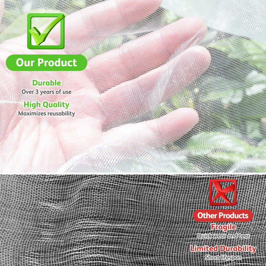 JOJOLEE Fruit Tree Netting Garden Protection 7.8x7.8FT White 2Pcs