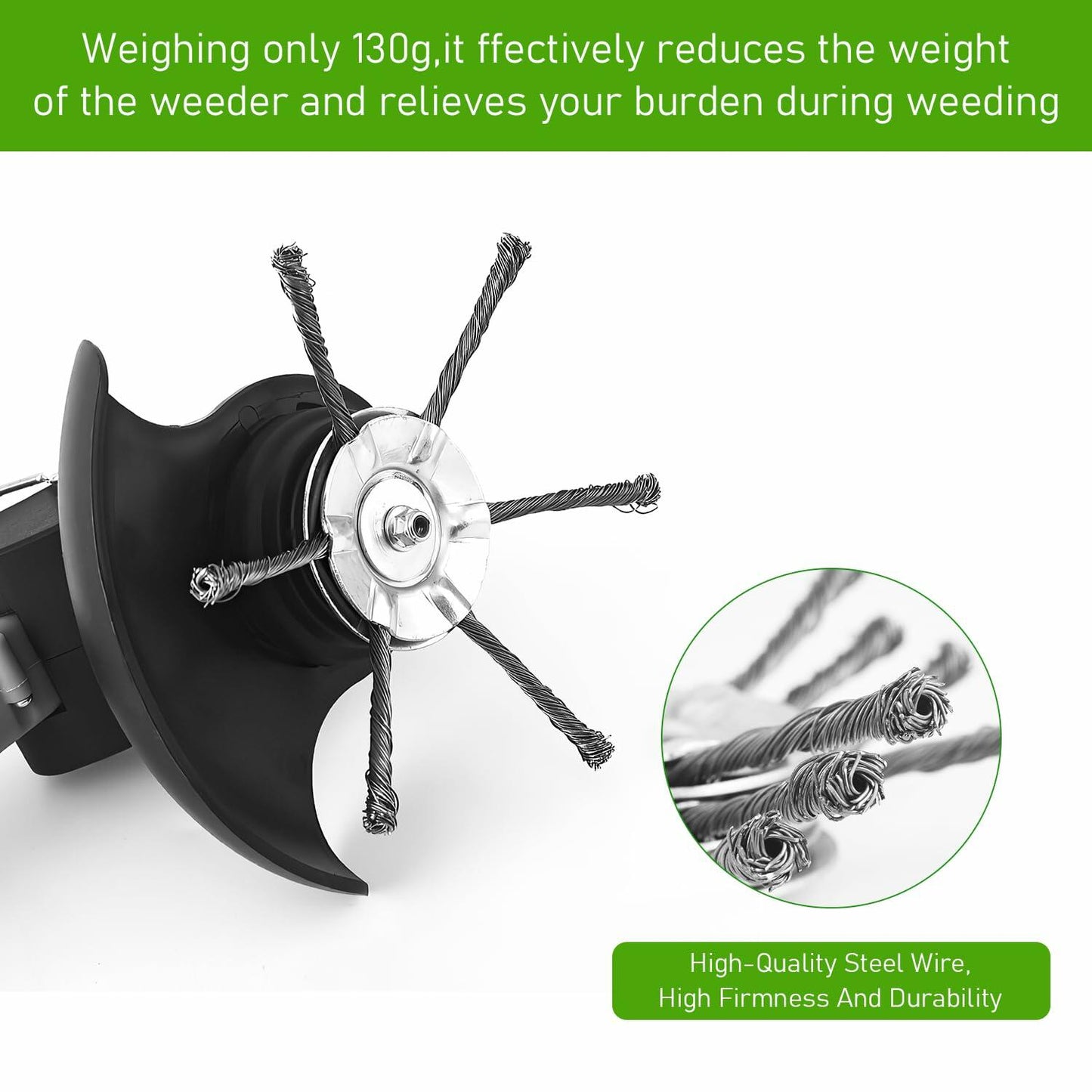 Generic Steel Wire Grass Trimmer Head 6in 0.2in Spindle Silver 2Pack