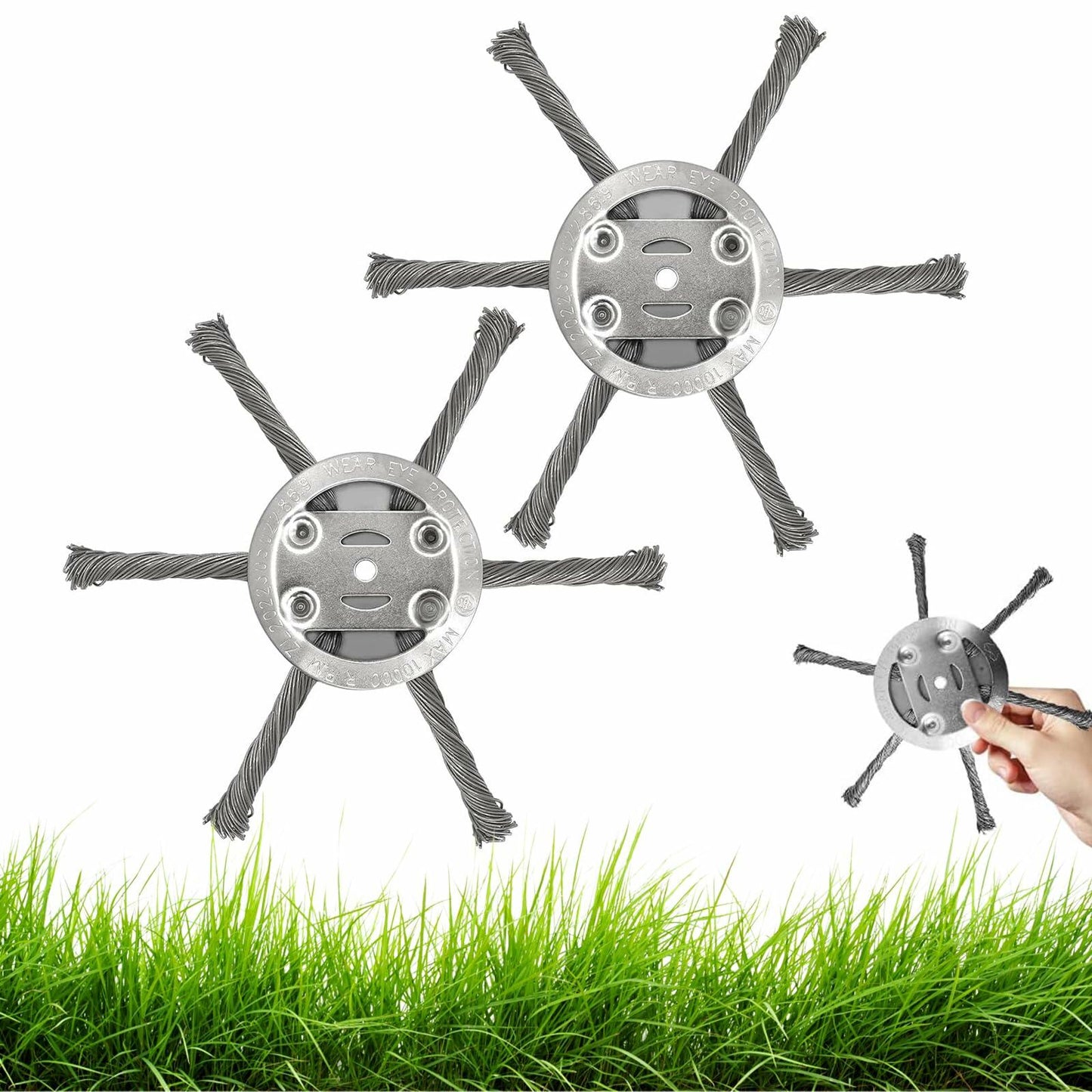 Generic Steel Wire Grass Trimmer Head 6in 0.2in Spindle Silver 2Pack