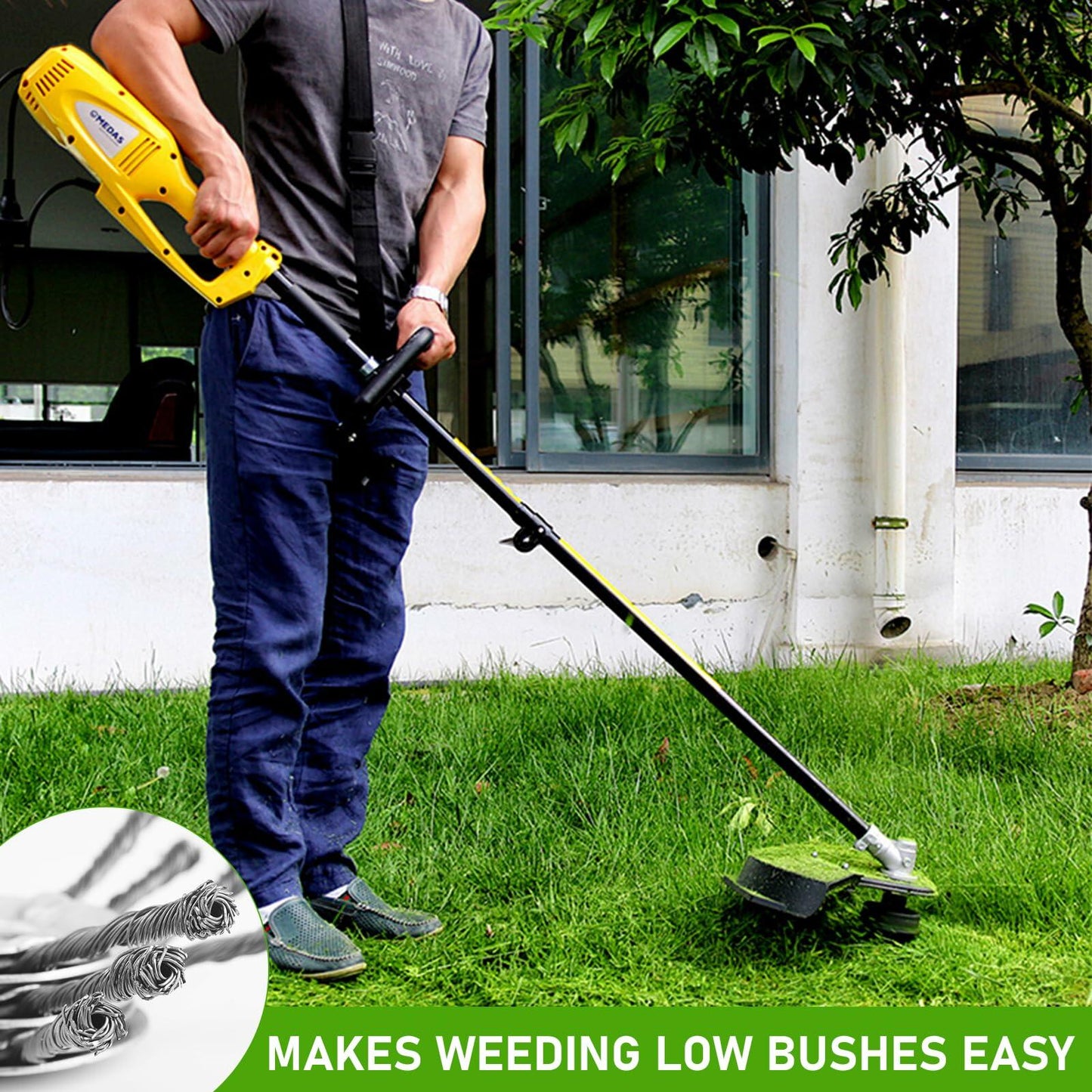 Generic Steel Wire Grass Trimmer Head 6in 0.2in Spindle Silver 2Pack