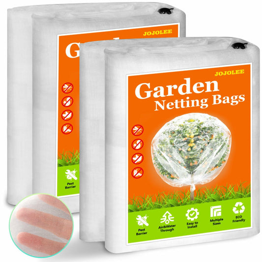 JOJOLEE Fruit Tree Netting Garden Protection 7.8x7.8FT White 2Pcs
