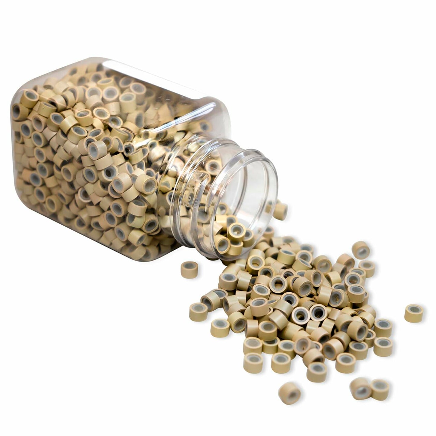 coloryoung 1000pcs 5mm Silicone Lined Micro Beads Hair Extensions Dark Brown