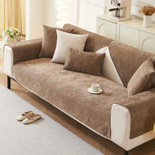 tianxinbaobei Plush Non-Slip Chenille Sofa Cover Light Gray 36x36 Armchair