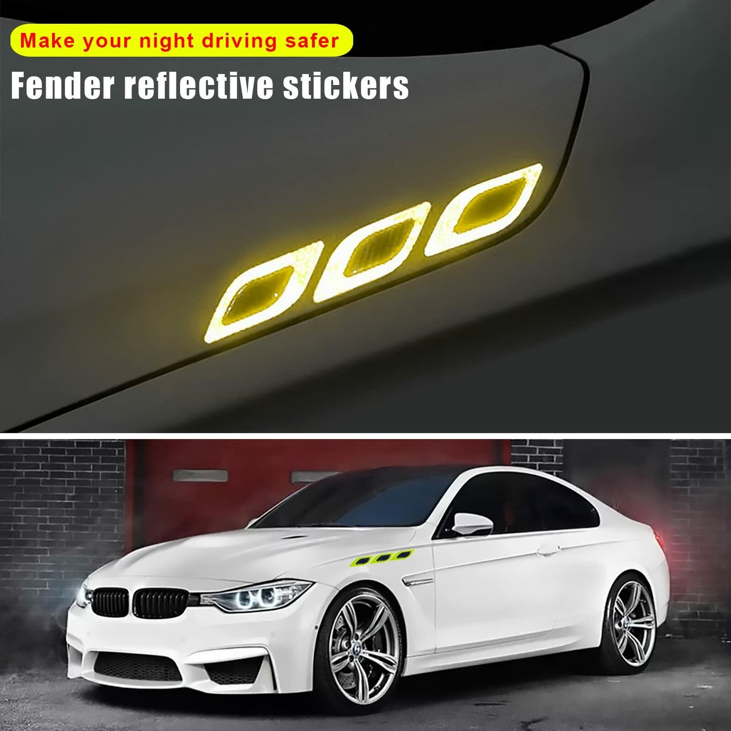 3D Strong Reflective Car Fender Trunk Wheel Tire Rim Stickers Diamond Grade
