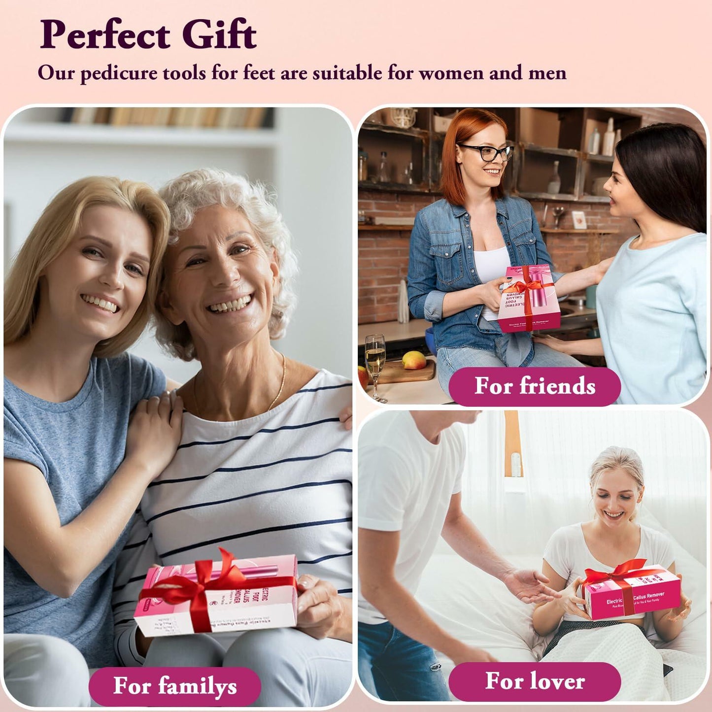 AFFLAT Electric Foot Callus Remover Adjustable Speed 0-600RPM60 Sandpaper Purple