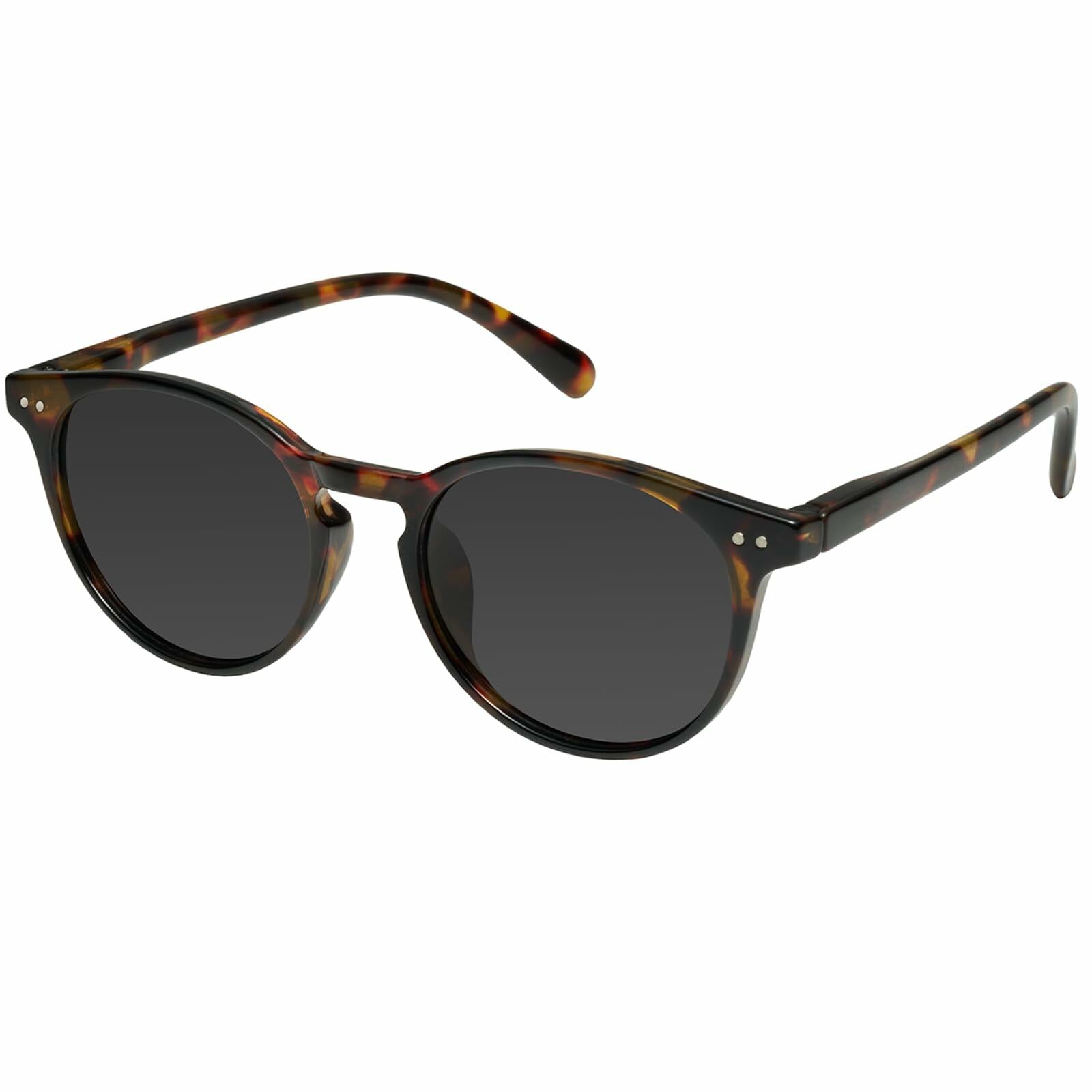 mosanana Polarized Round Sunglasses Small Tortoise Grey Casual Women MS52361