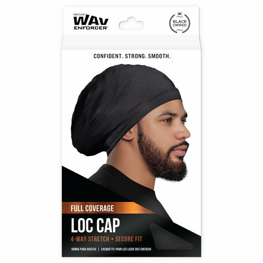 WavEnforcer Loc Cap Black Polyester Spandex Baseball Style Mens