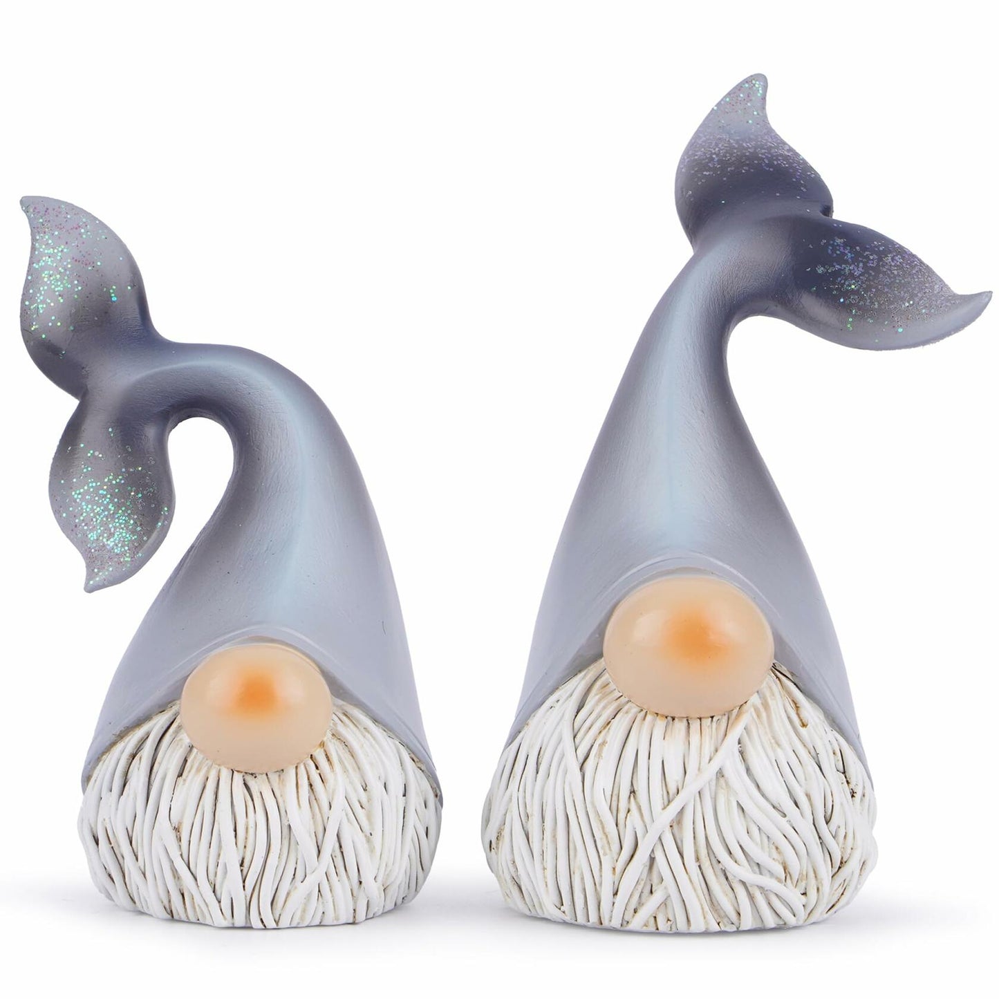 Hodao 2 Set Summer Ocean Gnome Resin Figurines Mermaid Grey Scandinavian