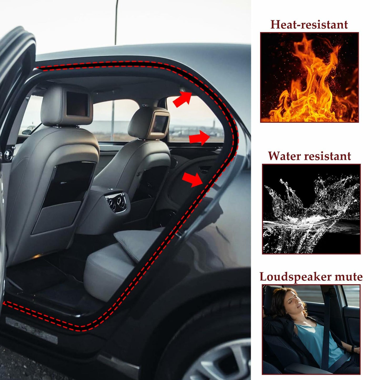 CXCCOI 16.4Ft Automotive Weather Stripping Car Door Seal Strip Black